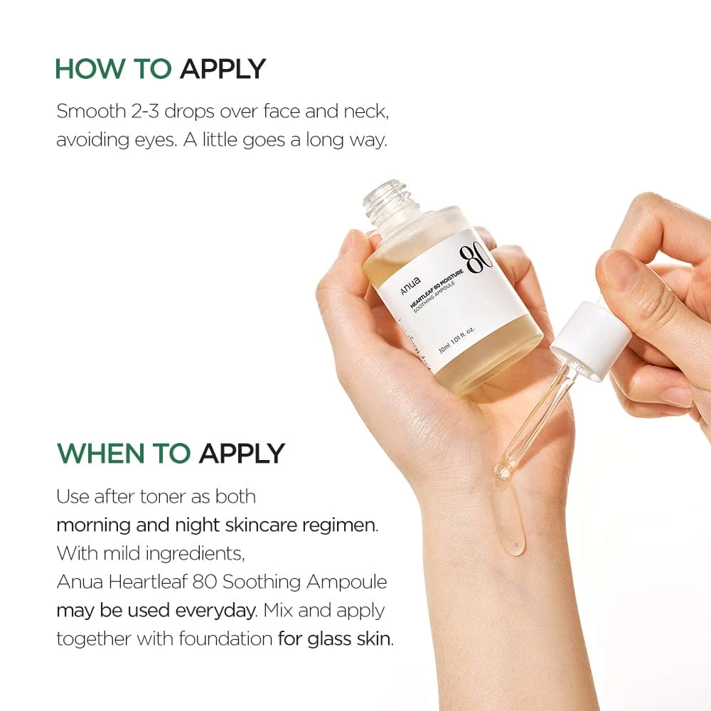 Anua US Ampoule/Serum 30ml Heartleaf 80% Moisture Soothing Ampoule