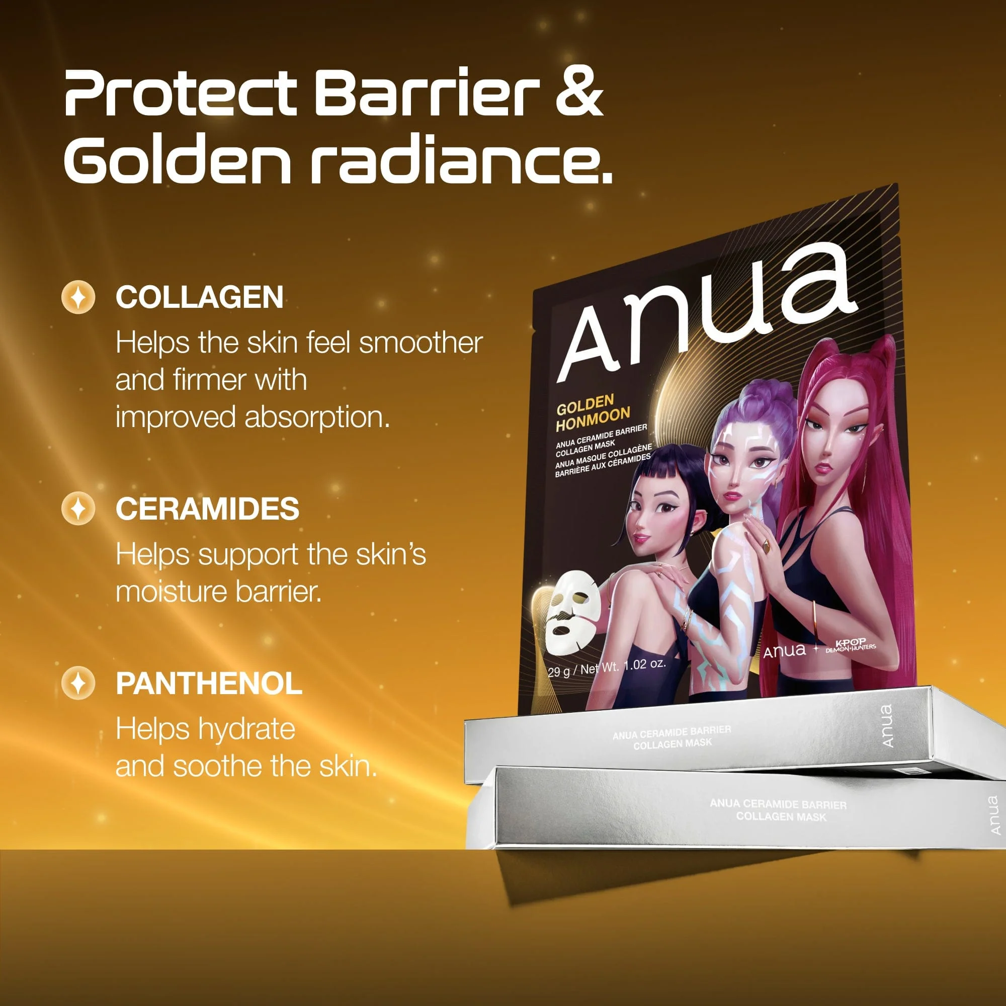 Anua US Golden Honmoon Barrier Collagen Mask 4ea