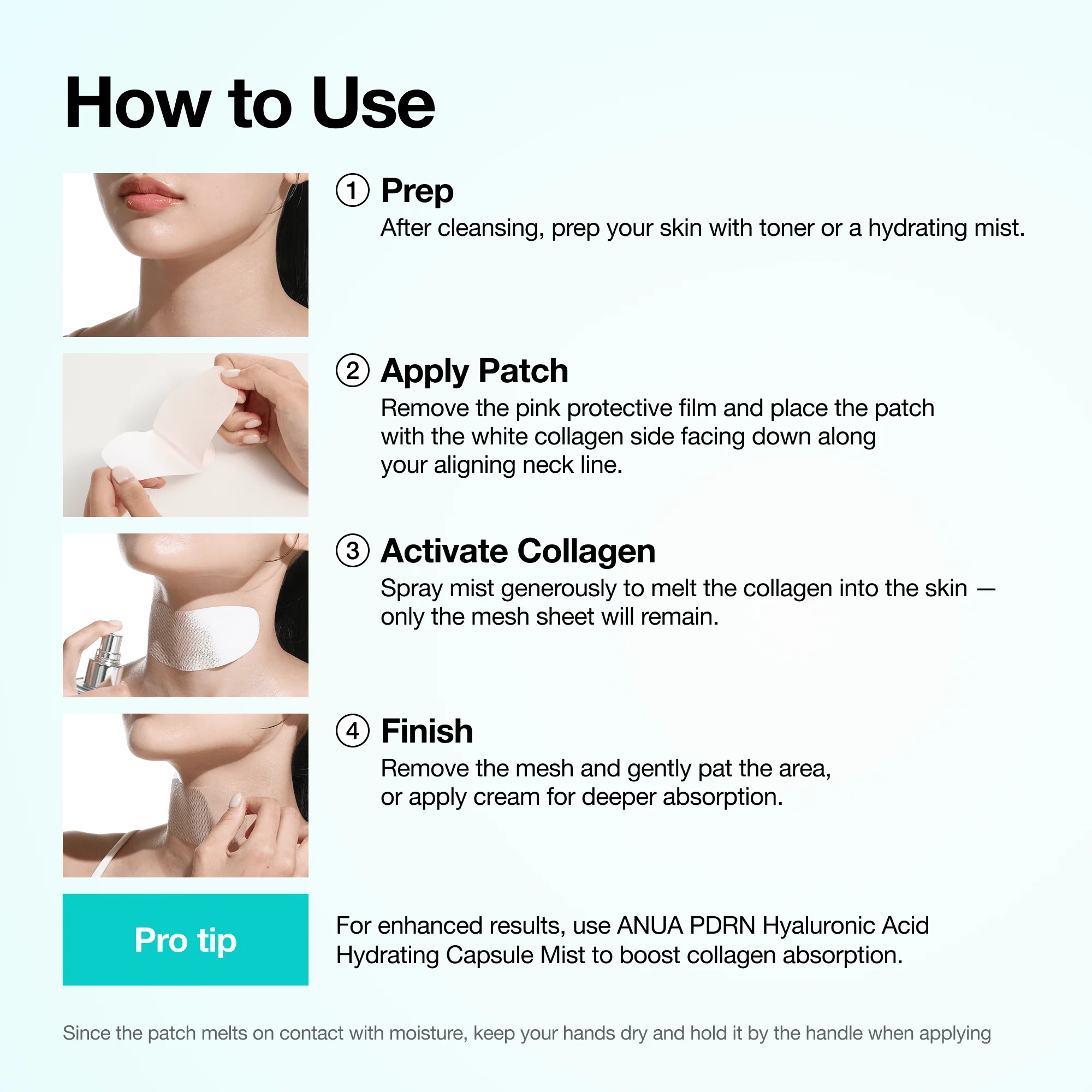 Anua US Spot Patches PDRN COLLAGEN MELTING PATCH FOR NECK 4ea
